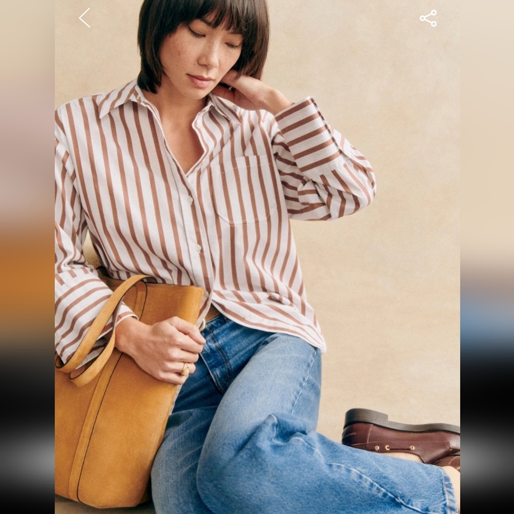 Sezane Bilma Organic Cotton Oversized Shirt